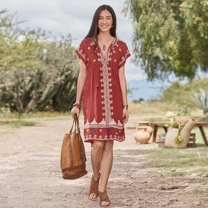Sundance Sacred Valley embroidered dress in Henna L